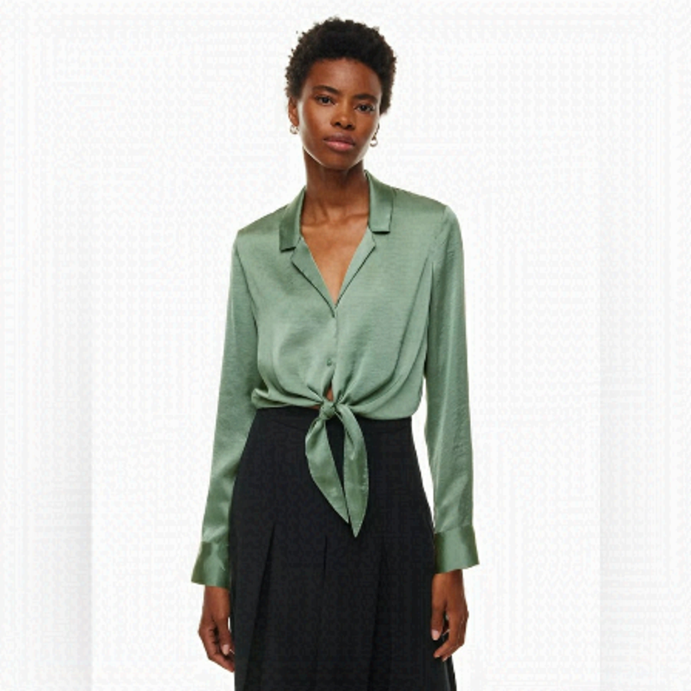 Aritzia Wilfred Tie-Front Blouse